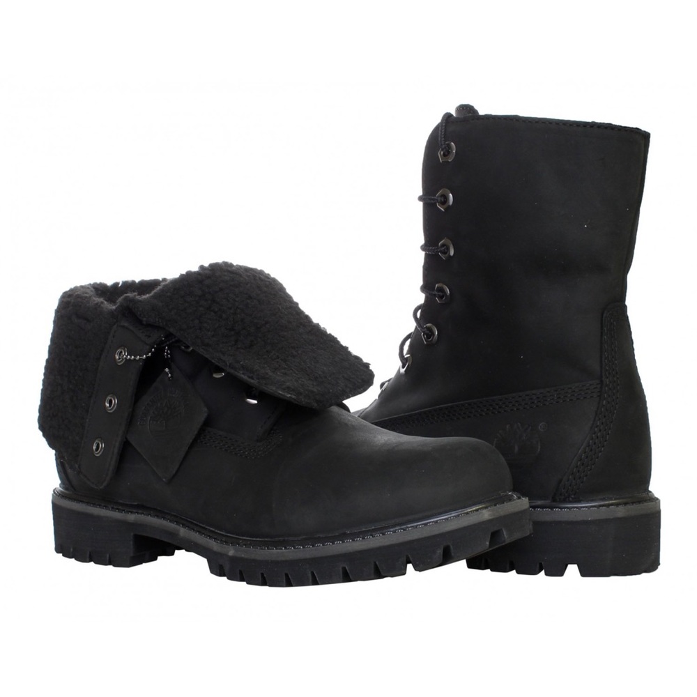 Timberland Roll-Top Lined Boots • Black Nubuck